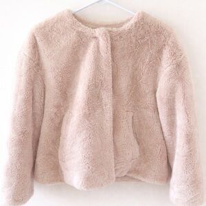 Zara Soft Blush Faux Fur Kids Jacket